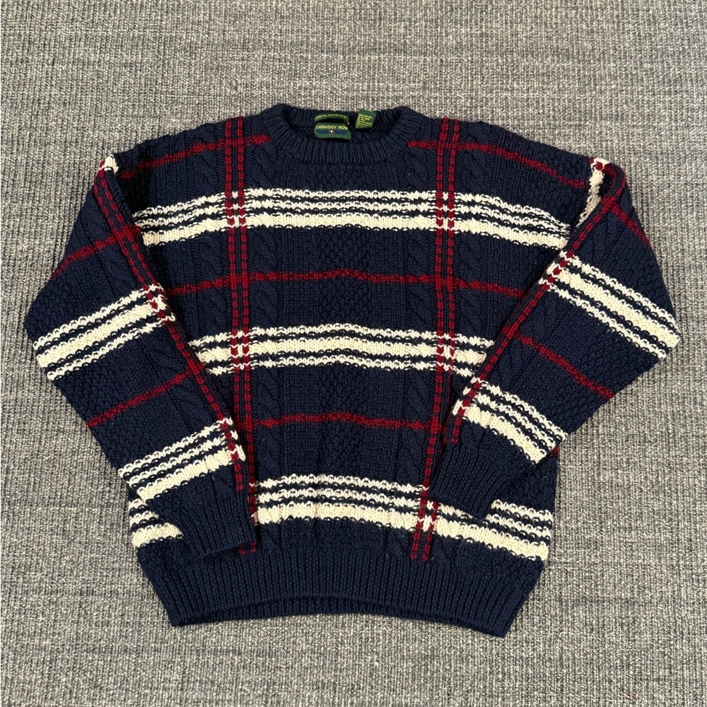 Vintage 100% Wool Embassy Row Striped Sweater